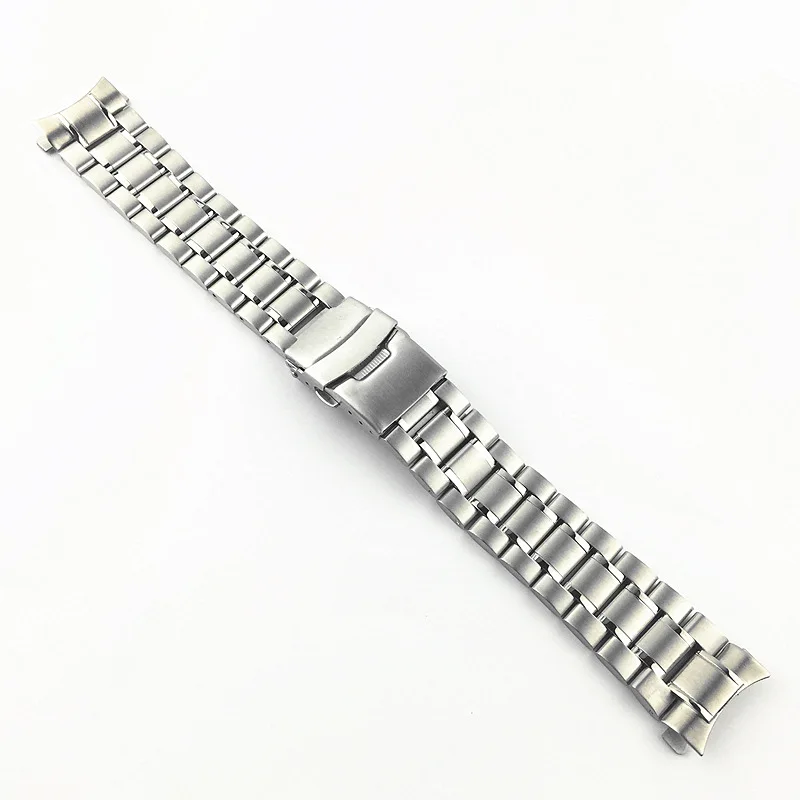 FFHDJL Bracelet de montre en métal pour hommes, Interface à extrémité incurvée, pour IWC Mark 17 18 Pilot's 377710 377714, chaîne en acier inoxydable, 20MM 21MM(20mm