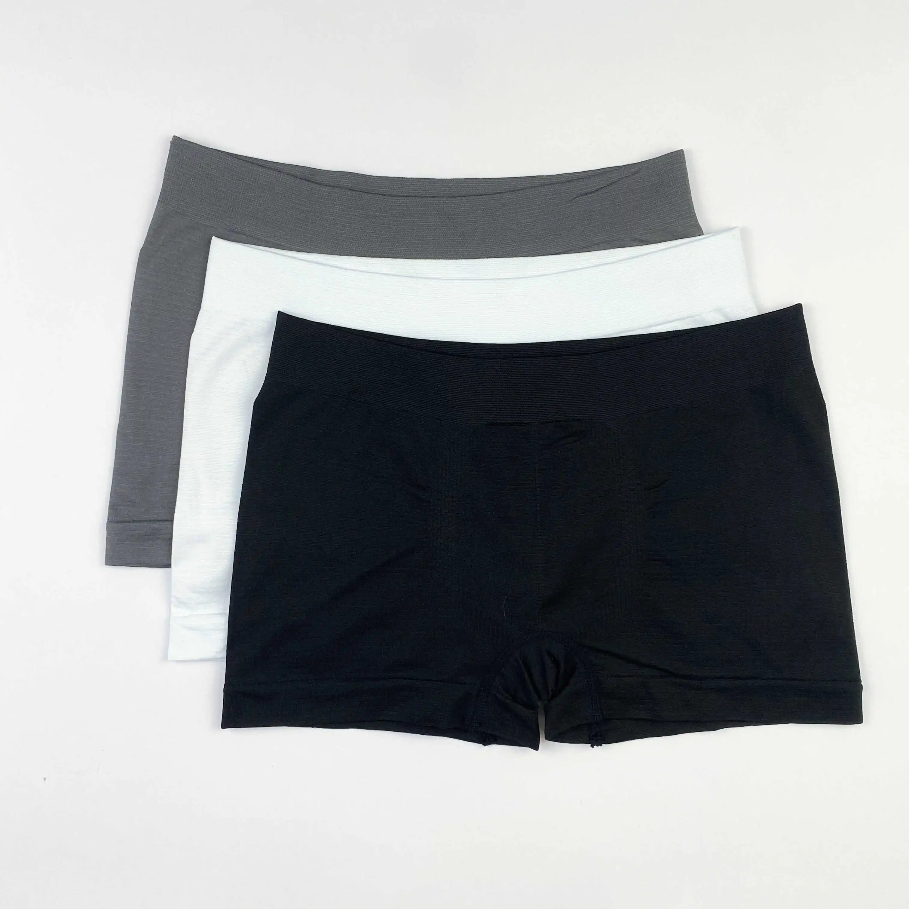 RTS006 Ready to Ship Basic No logo Solid Color Blank in Stock Seamless Polyester Boxer Shorts Boxer Briefs Underwear for Men