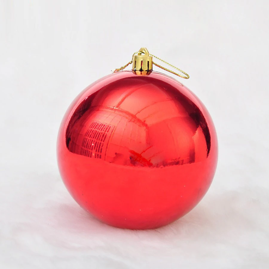 Universal Red Light Large Plating Ball Christmas Tree Decoration Ball Plastic Christmas Ball 200mm