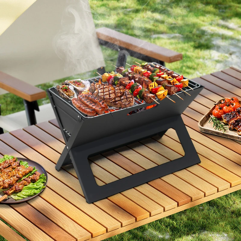 Nomadiq Bbq Folding Gas Bbq Small Round Bbq Folding Portable