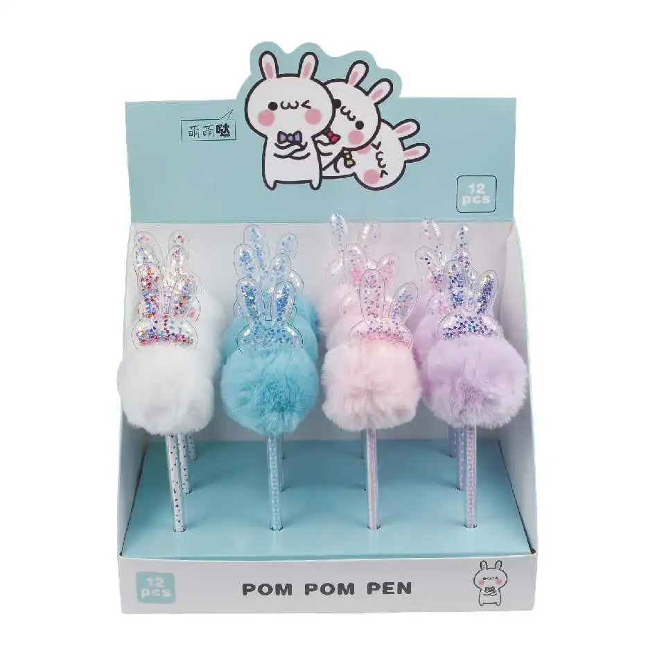 Шариковая ручка с помпоном в виде милых животных