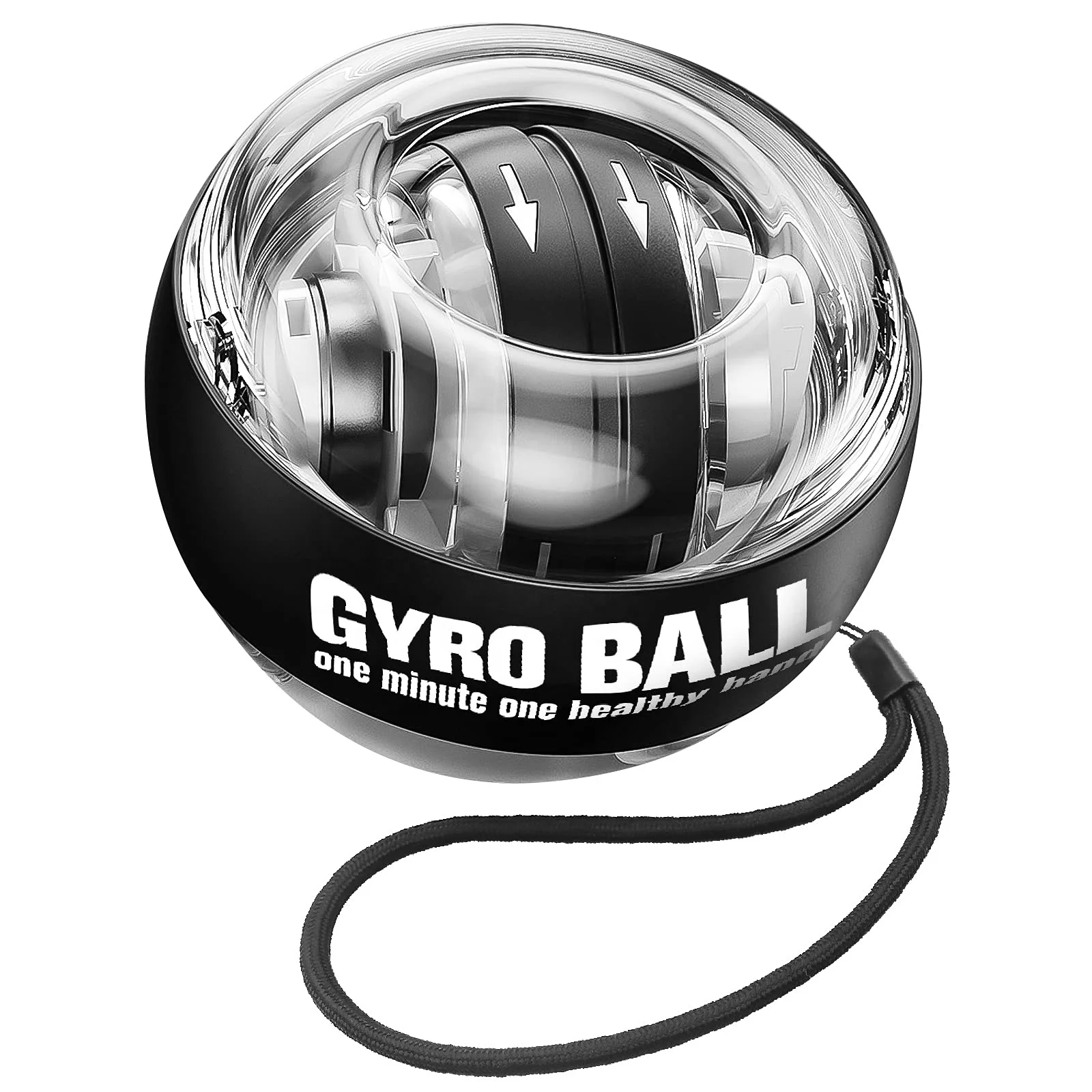 Custom Logo Gyro Wrist Exerciser LED Gyroscopic Autostart Range Power Wrist Metal Exercise Gyro Power Ball Wrist Ball