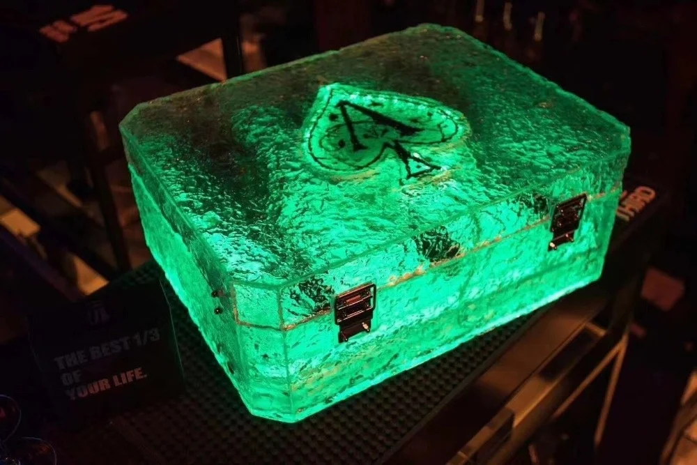 Ice Rock 3 bottles Rechargeable LED Ace of Spade Glorifier Box