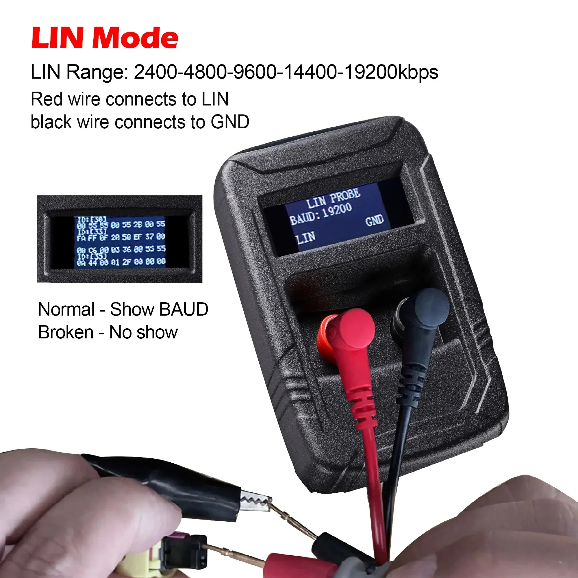 WOYO PL007 CAN BUS Analyzer LIN Tester Diagnostic Tools Read Baud Automatic Recognize CAN-H/CAN-L, Display Bit Error Rate Tester