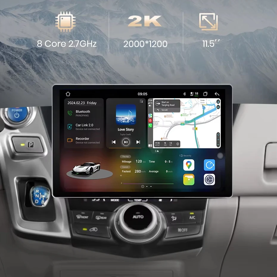 Junsun X9 Carplay Android autoradio voor TOYOTA Prius Plus V Alpha 2012-2017 LHD auto-dvd-speler QLED 2000*1200P 7870 2,7 GHz 5G/4G_voghion.com