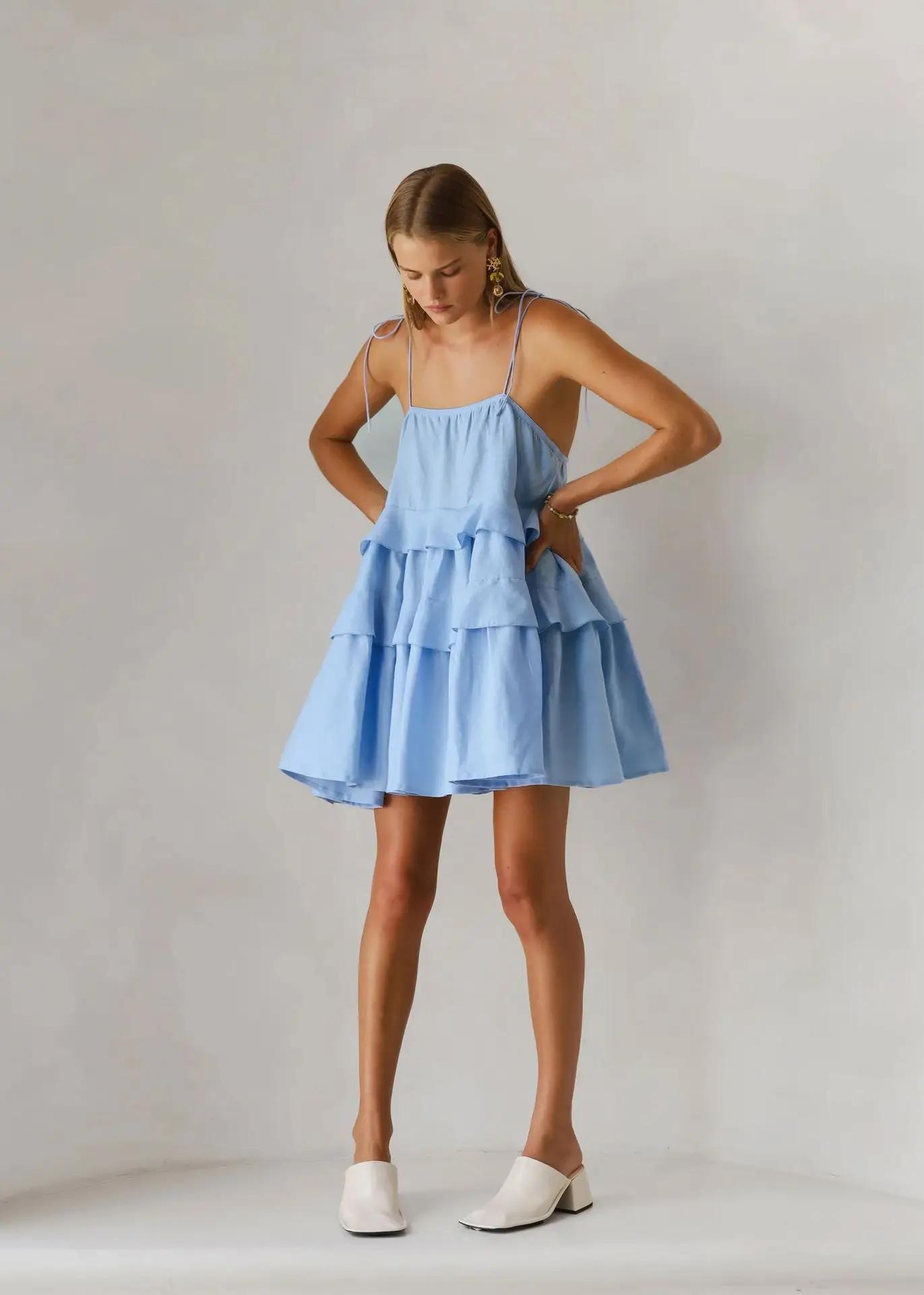 open lace back dress Tiered Magnolia Peplum Top or Dress main image 0