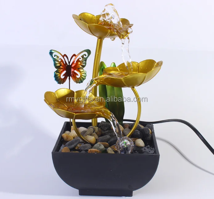Home Decoration Electric Water Fountain Indoor Lotus Leaf Relaxation