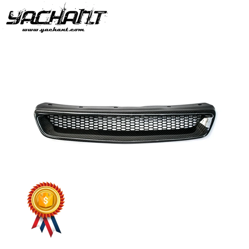 Передняя решетка из углеродного волокна для 1996-1998 Ci * vic EK 3DR хэтчбека Тип R Передняя решетка