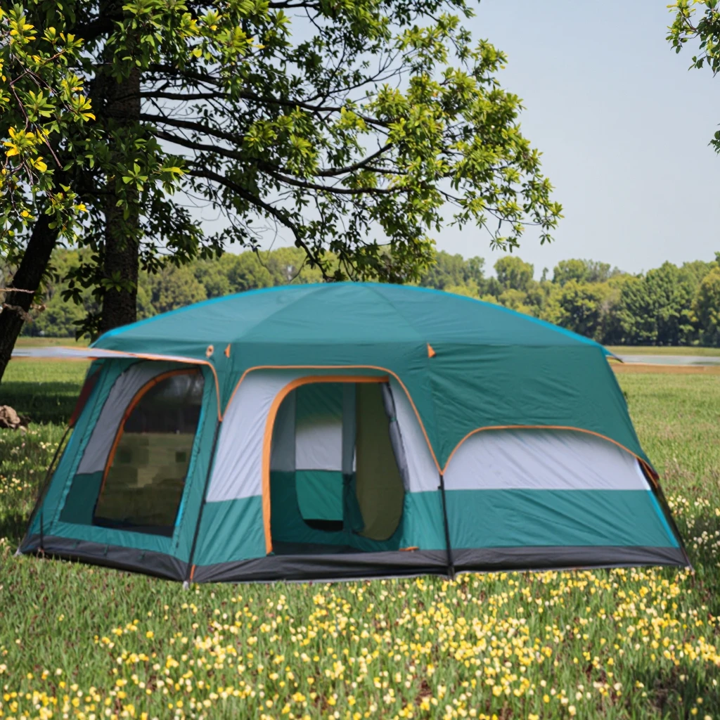 Wind Valley Gesin Kampeer Tent 4x5 Tunneltent Een Slaapkamer Vier Seisoene Opvoubaar Windbestand Oxfordstof Draagbaar