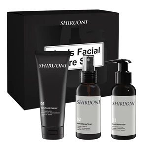 OEM Natural Men Skincare Set Anti Wrinkle Face Cream Moisturizer Facial Cleanser Moisturizing Toner Skin Care Set for Men