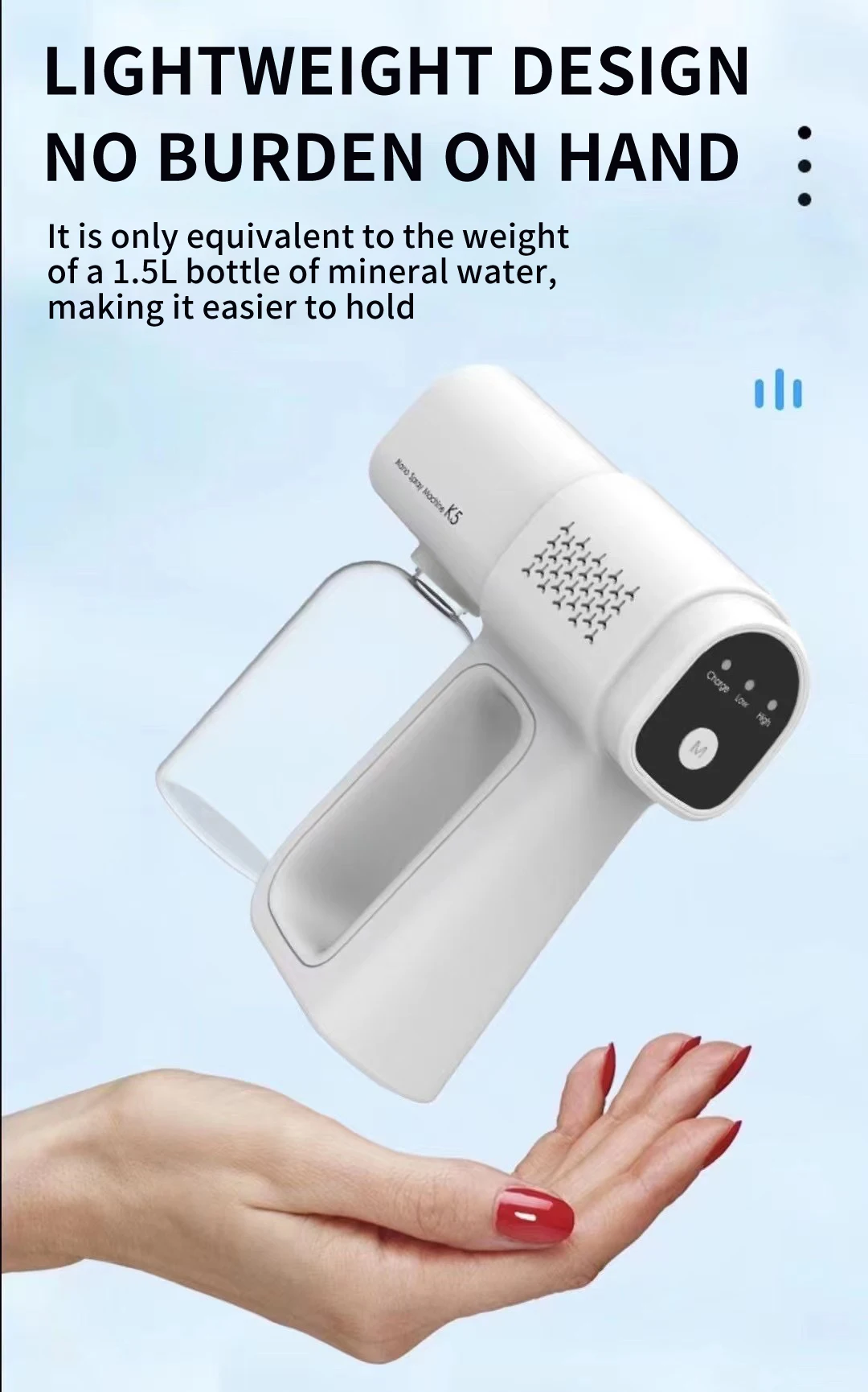 Handheld Wireless Rechargeable Atomizer Large Capacity Electric Adjustable Nozzle Air Freshener Sprayer Fogger Machine for Home