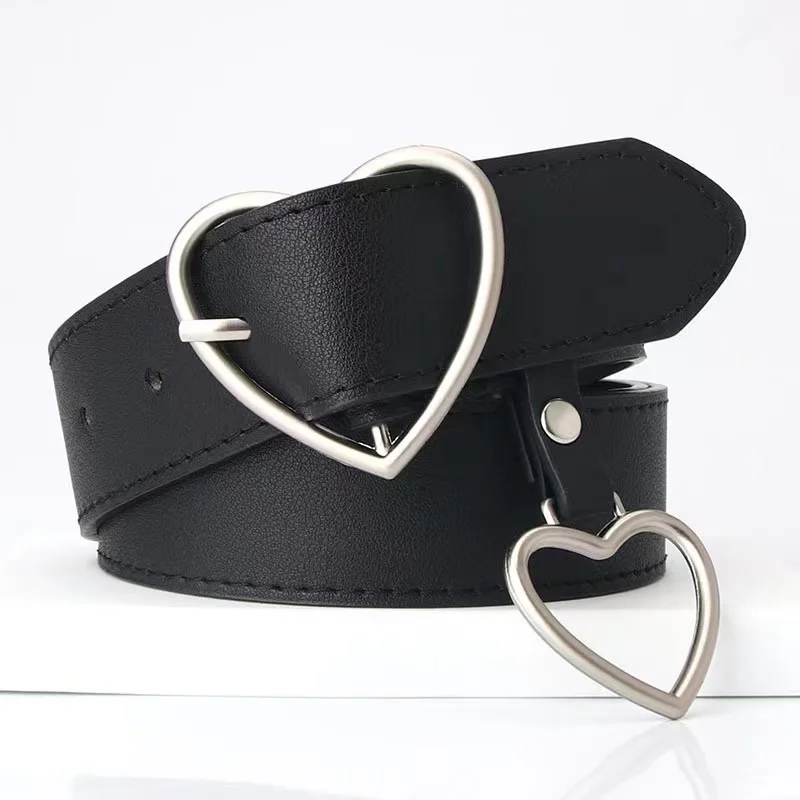 New Peach Heart Buckle Belt Trend Versatile Love Buckle  display picture 1