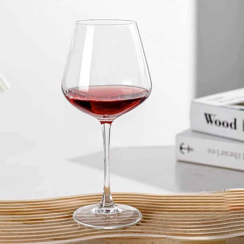 Luxury Restaurant Triangular Head 450ML Lead Free Glassware Crystal Drinking Cups Goblets Red Wine Glass