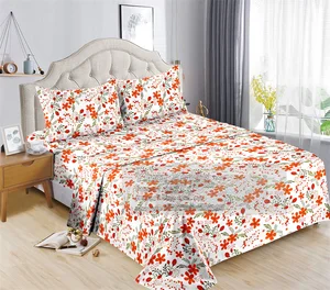 Wholesale Luxury Customized Printed Thick Cotton Sheet Set 6 Pcs Queen king Size Sheets Bedding for Bed 6 Pieces Set