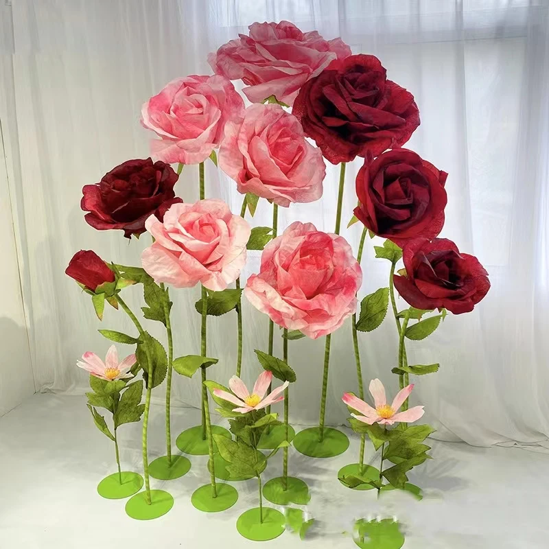 High Quality Luxury Giant Artificial Flowers Paper Flower Silk Giant