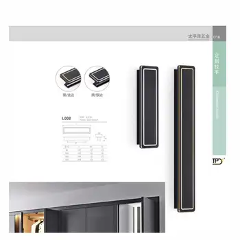 Simple square cupboard door handle black drawer handle furniture hardware  handle