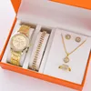 Set di gioielli con orologio in oro (senza scatola) -a