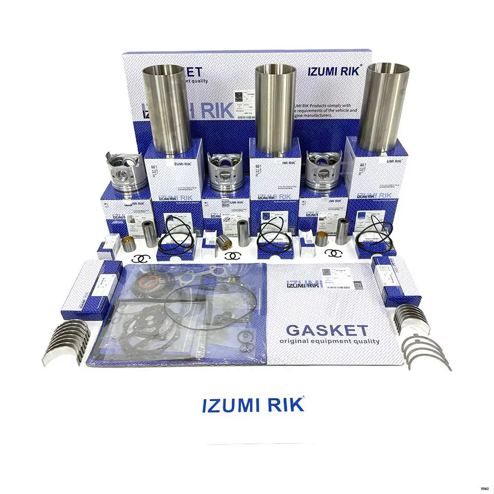 Durable Engine Parts IZUMI RIK 3D74E Overhaul Rebuild Kit with Overhaul Kit Main & Conrod Bearing with Thrust Washer for Yanmar