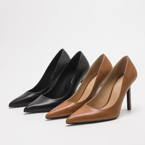 1211M-2 Women Shoes Sophisticated Brown Pumps with Sleek Stiletto Heel 9.5 cm High Slip-On Closure  Timeless Pointed Toe