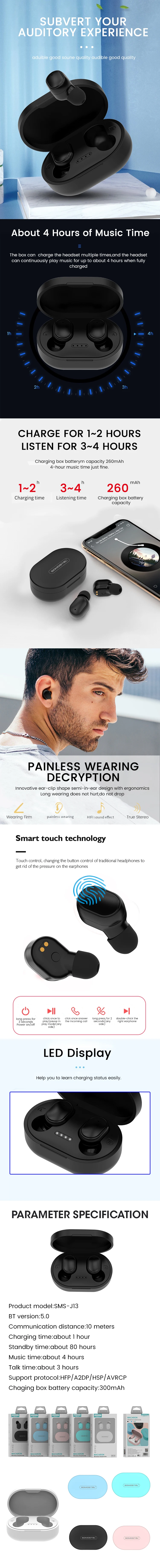 Soostel-auriculares Inalámbricos J13,Cascos Con Bluetooth 5,0,15 M De  Distancia De Trabajo,4 Horas De Tiempo De Reproducción,Carga 1hr - Buy  Inalámbrico De Alta Calidad Auriculares Para Samsung Huawei Xiaomi Redmi  Motorola,Venta Caliente Precio