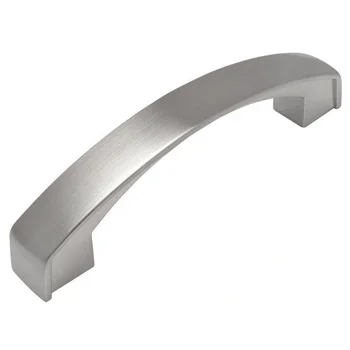 China precision CNC custom design Satin Nickel Hardware Arch Handle Pull for Modern Cabinet