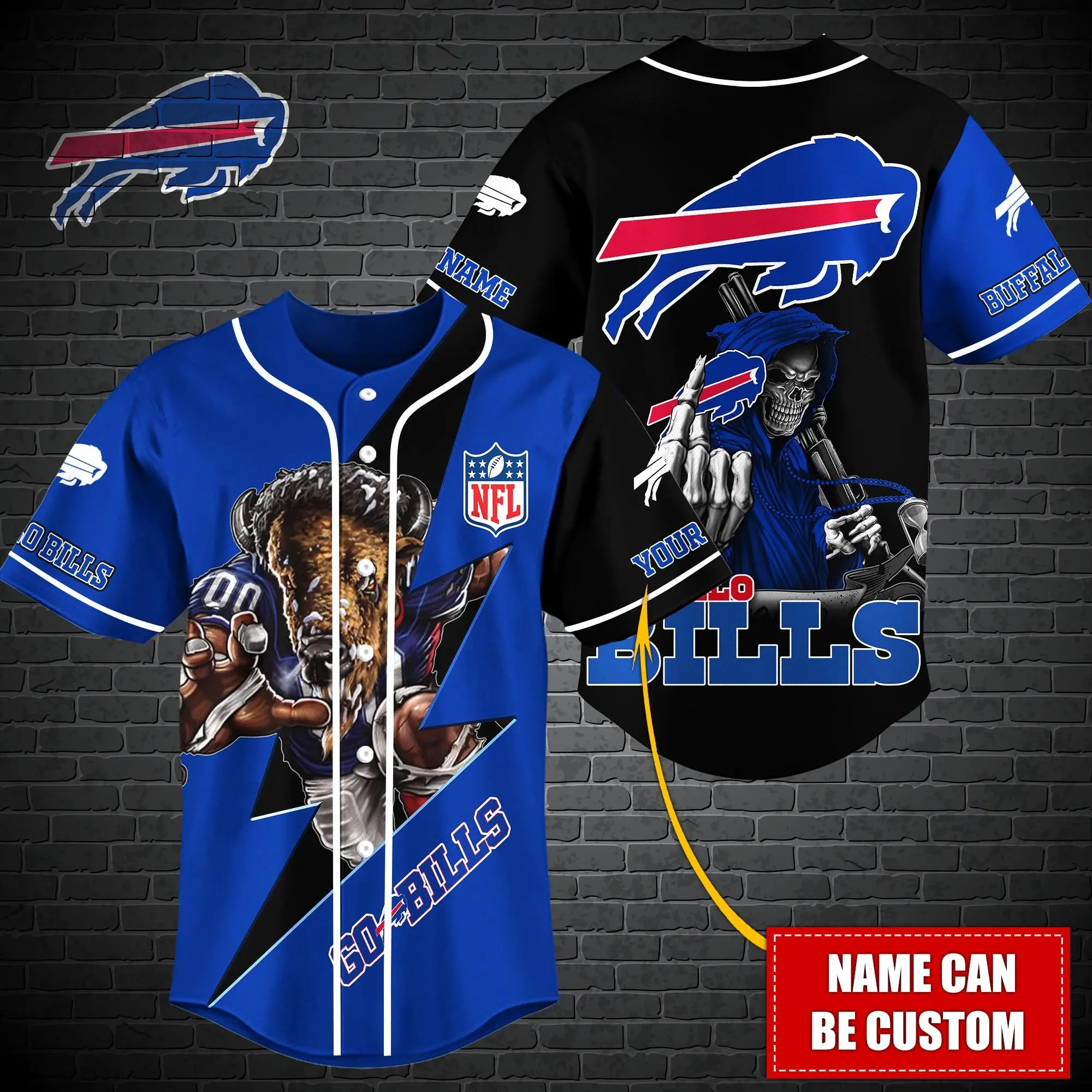 NFL Buffalo Bills Personalized Baseball Jersey Shirt