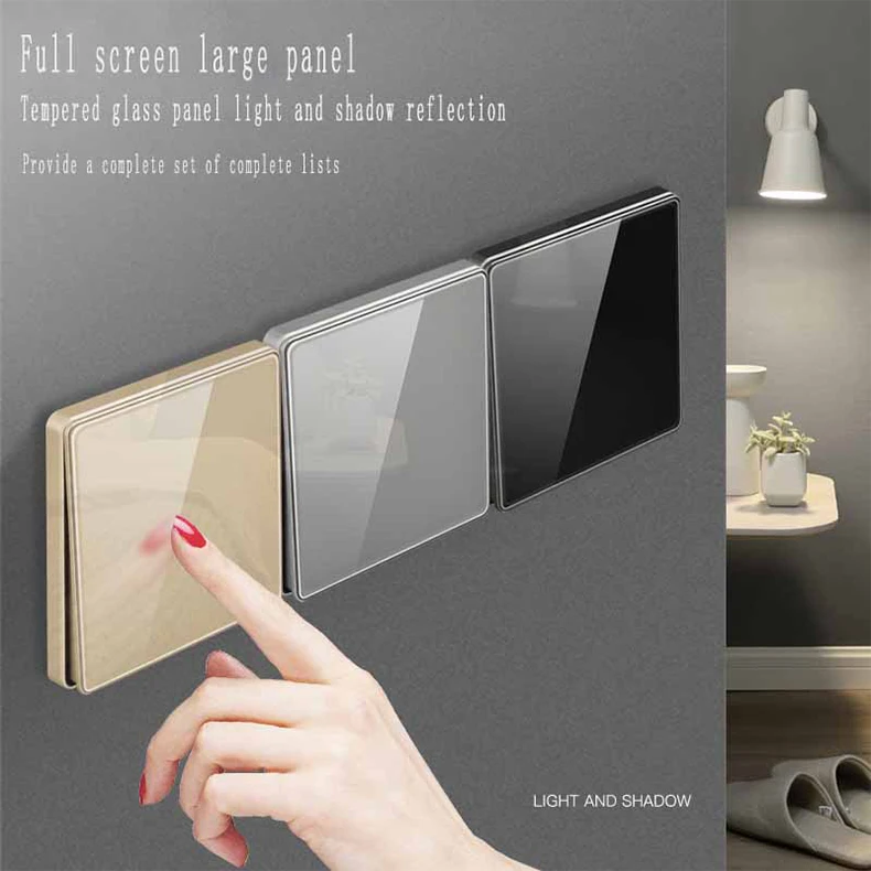 Sockets And Switches Electrical Tempered Glass Smart Luxury Tempered