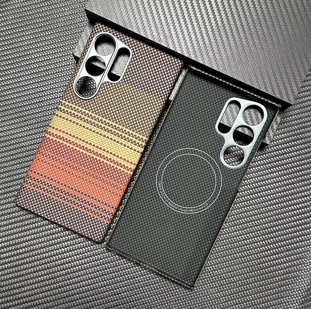 Laudtec Custom Logo Phone Case For Samsung S25 S24 Fe Plus Ultra Carbon Fiber Simple Back Cover Shockproof Lightweight Sjk1056