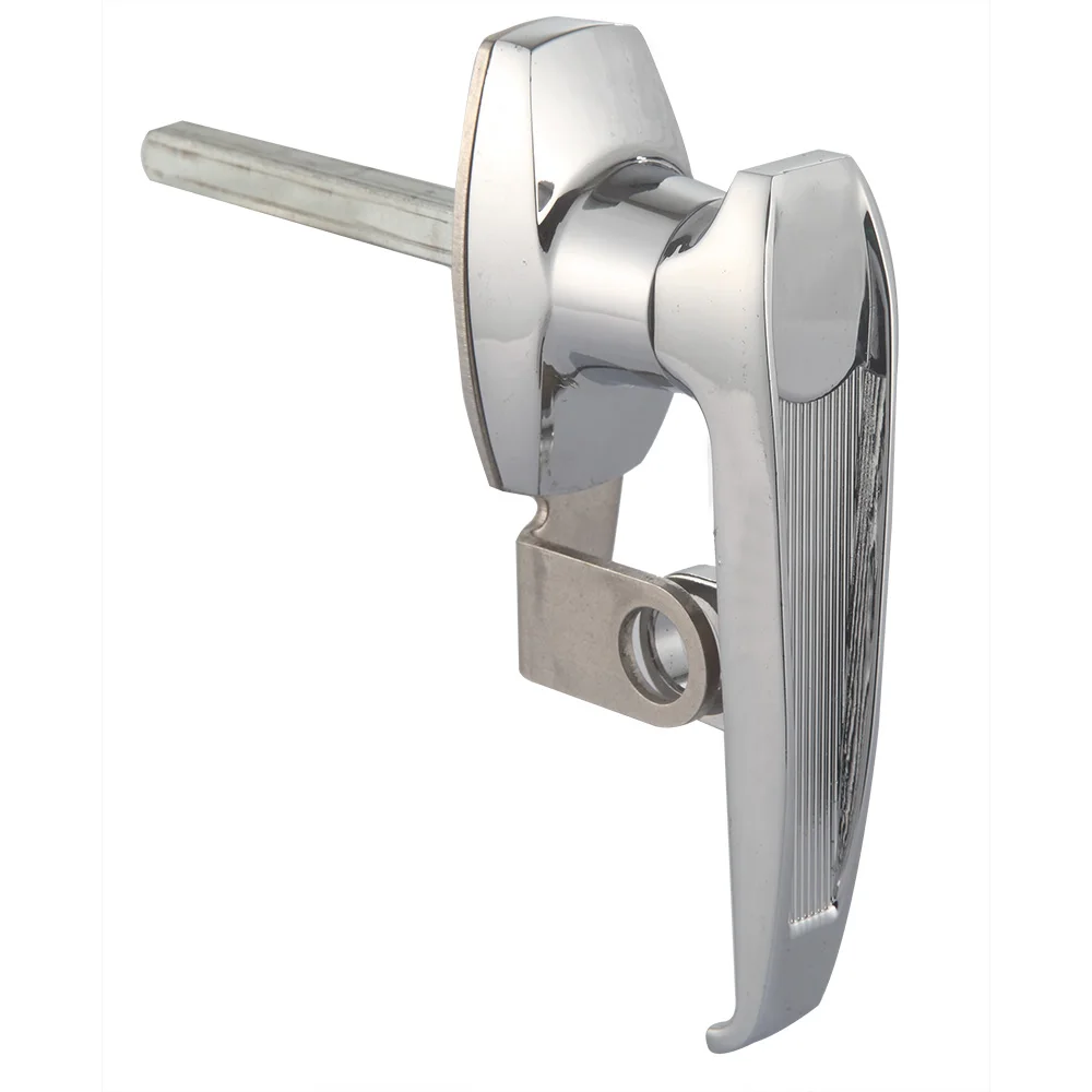 High Security Bright Chrome Plated Zinc Alloy Cabinet Lock Set L Handle with Key Anti-Theft Tubular Lever Lock details