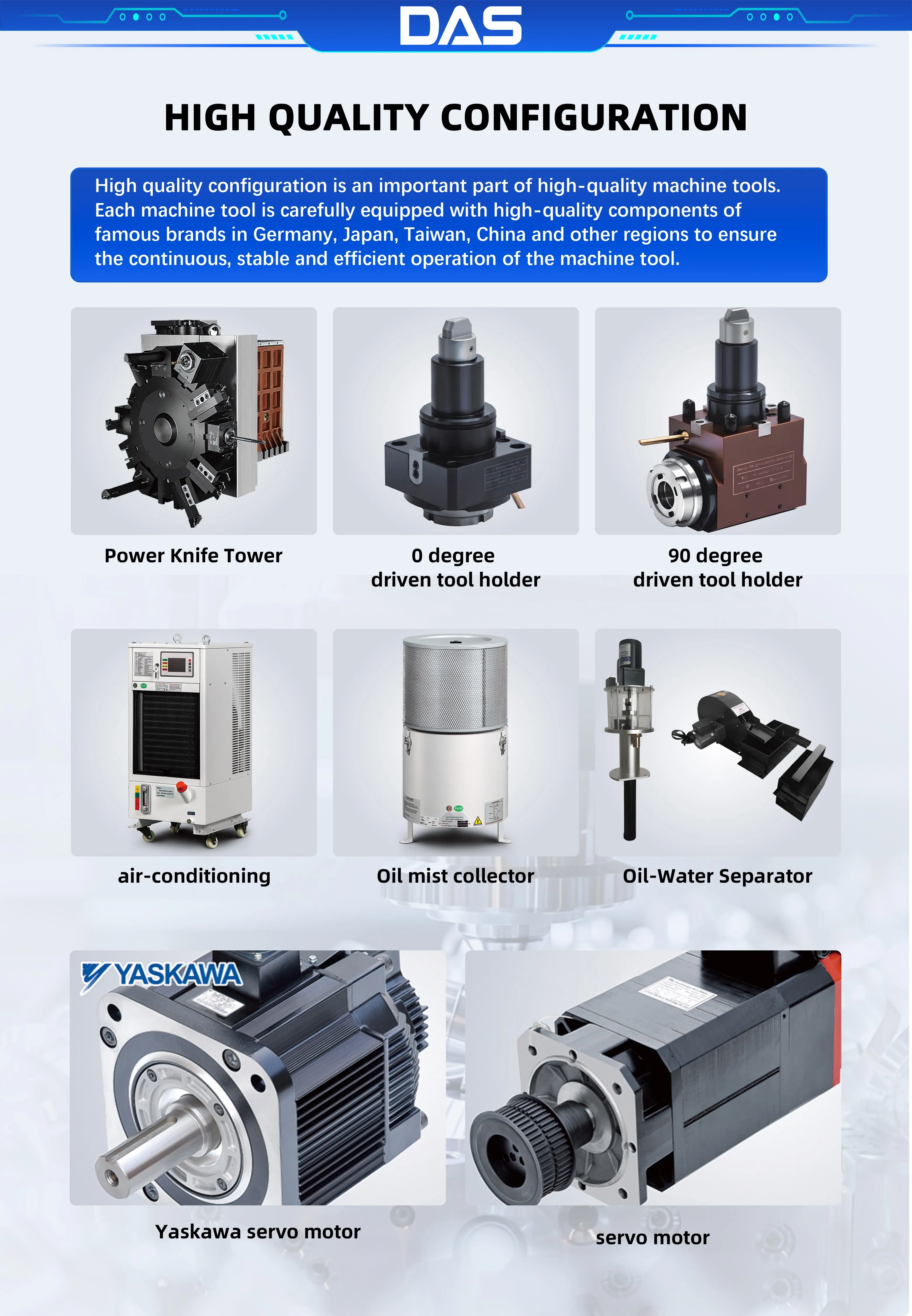 DAS 0 Degree Live Tool Power Head for CNC Lathe Fast Drilling and Threading Live Tool Holder