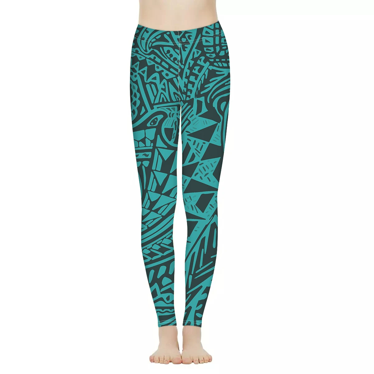 American Samoa Polynesian Tribal Wave Print Leggings for Women High Waisted Yoga Pants Workout Running Legging Reg Plus Size Alibaba