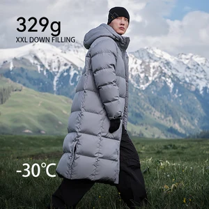 PELLIOT 700 Filling 90%goose Thick Windproof Winter Outer Outwear Men's Long Goose Down Jackets Coats