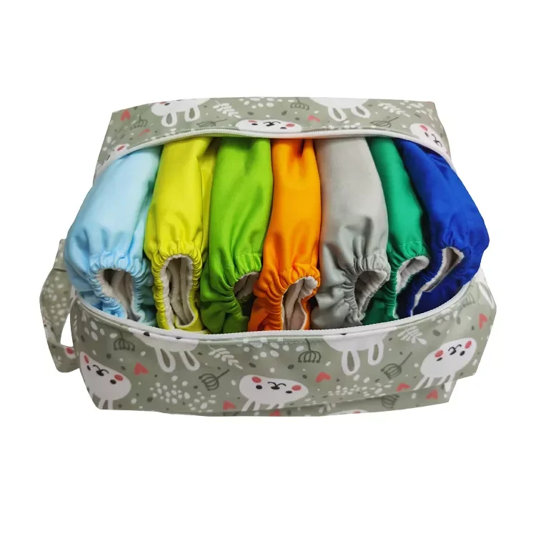 Подгузник для младенцев AnAnBaby многоразовые модные подгузники водонепроницаемые моющаяся сумка влажных и сухих подгузников с защитой от