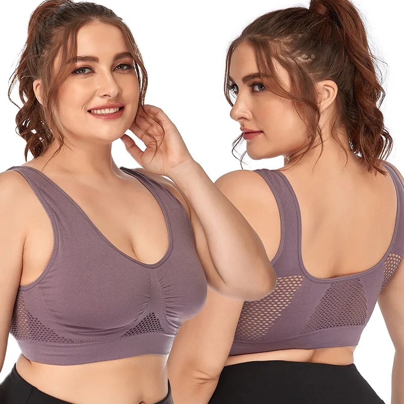 Sports Bras For Women Unwired Bras Wireless S-6XL Plus Size Sexy Backless Push  Up Seamless Mesh Top Bra Without Bones Frame Bras 