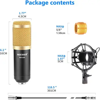 Neewer NW-800 Professional Studio Broadcasting & Recording Microphone Set Including (1)NW-800 Professional Condenser detail image