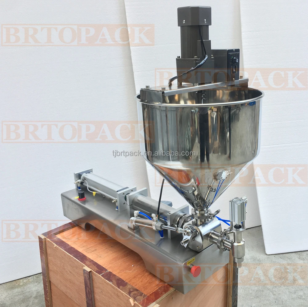 Peanut Butter Chili Sauce Pneumatic Liquid Filler Machine Food Stir Mixing Heating Paste Filling Machine With Mixer - Image 4