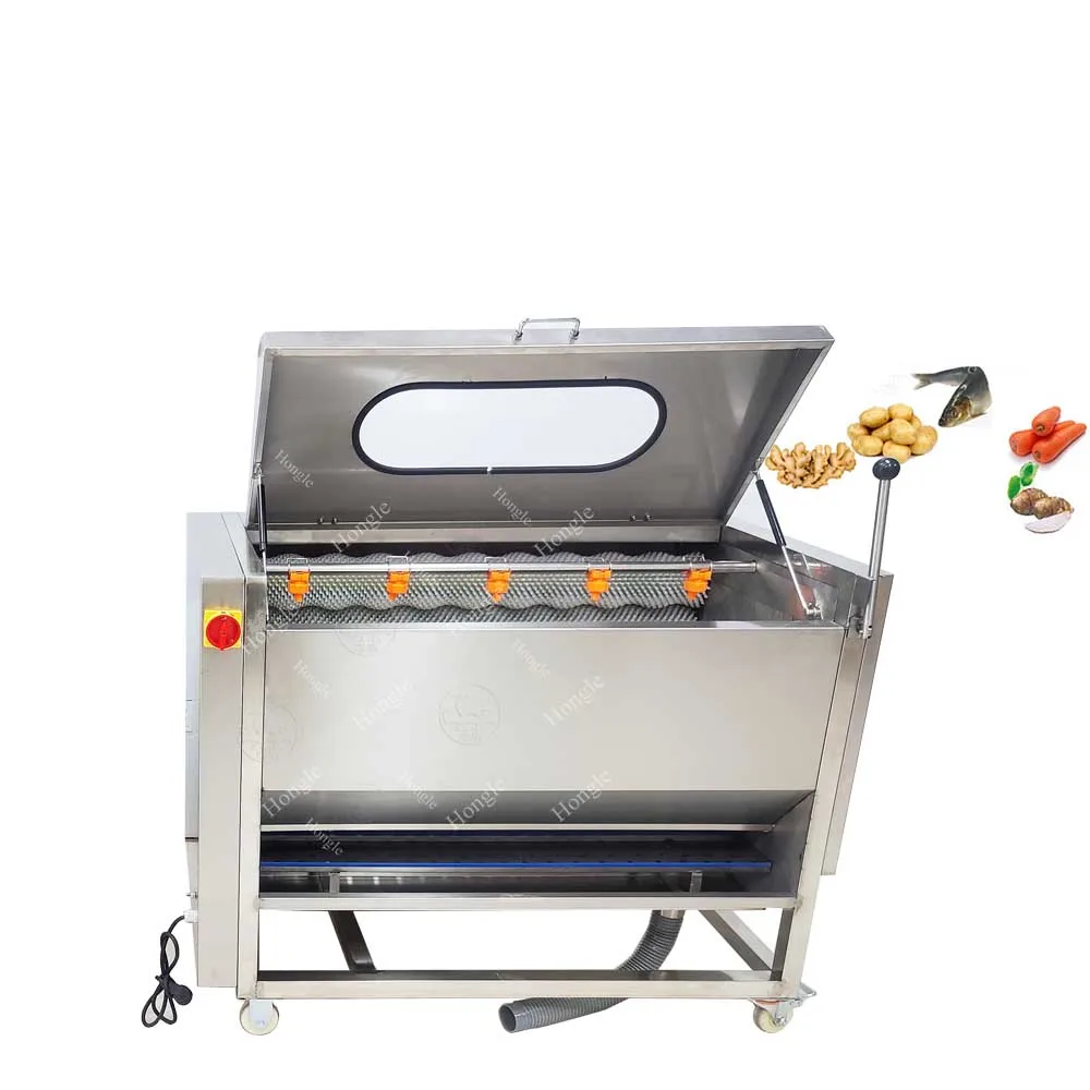 Automatic Soft Brush Dried  Dates Palm Washing Machine Ginger Potato Fruit Polishing Cleaning Machine
