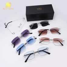 Pass Tester Glasses Custom Iced Out VVS Moissanite Diamond 7 Colors 925 Silver Eyewear Sunglasses Fashion Jewelry Men Women