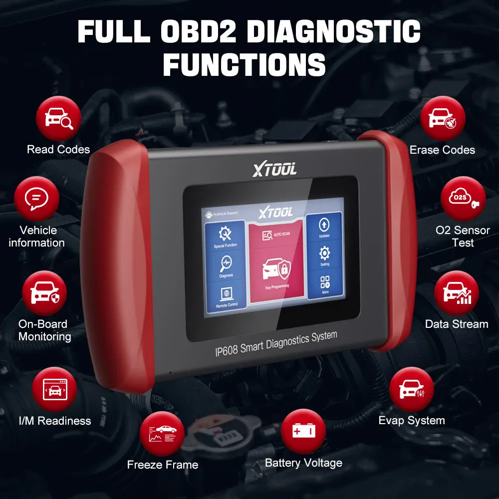 XTOOL InPlus IP608 OBD2 Car Autom Scan DPF Injector Oil EPB SAS Reset OBDII 10 Free Updatemotive Scanner Tool Full Systel