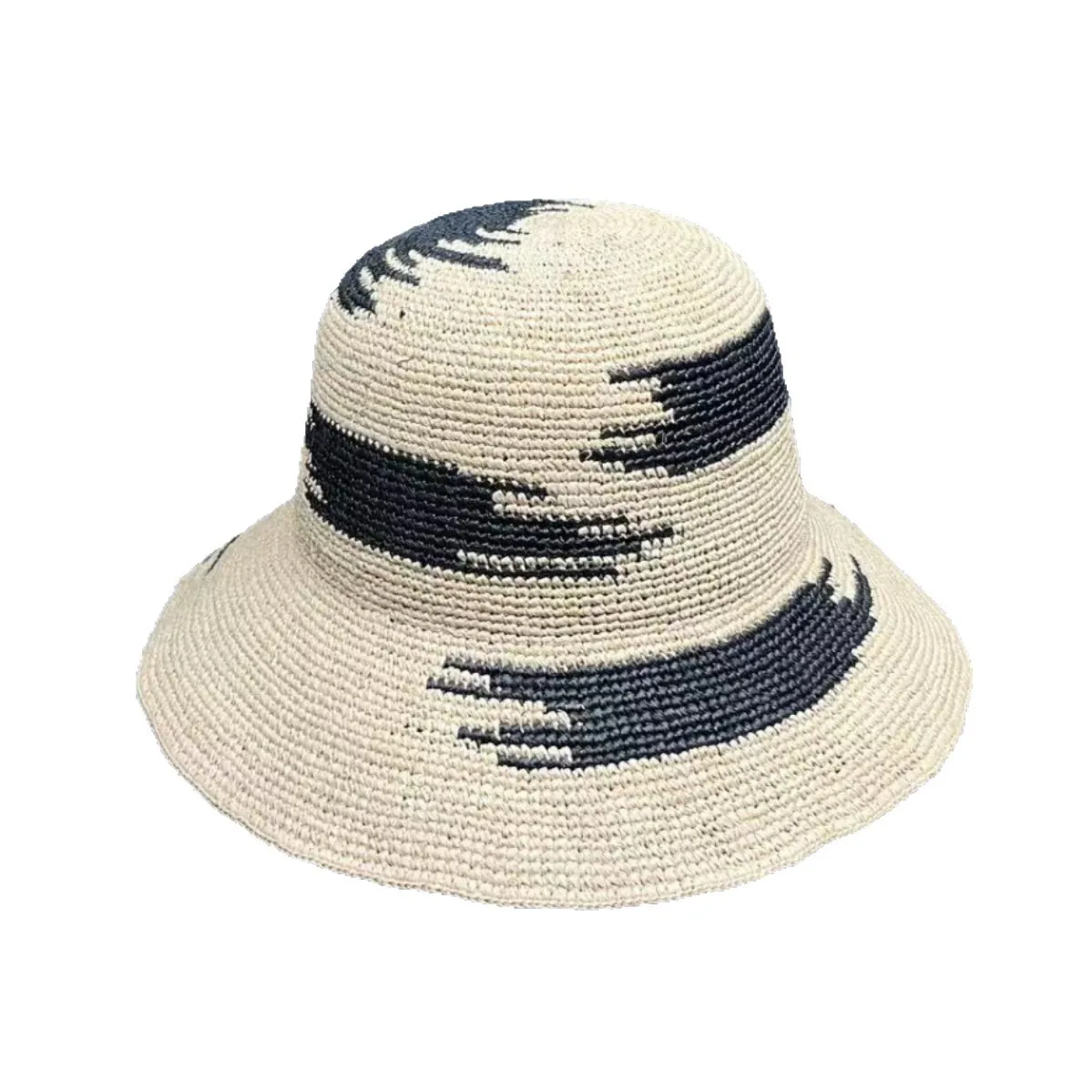 Japanese-style Korean-style Cross-Border Trend Spring 2026 High-end Rafi Grass Tote Bag Handmade Crochet Straw Zipper Polyester