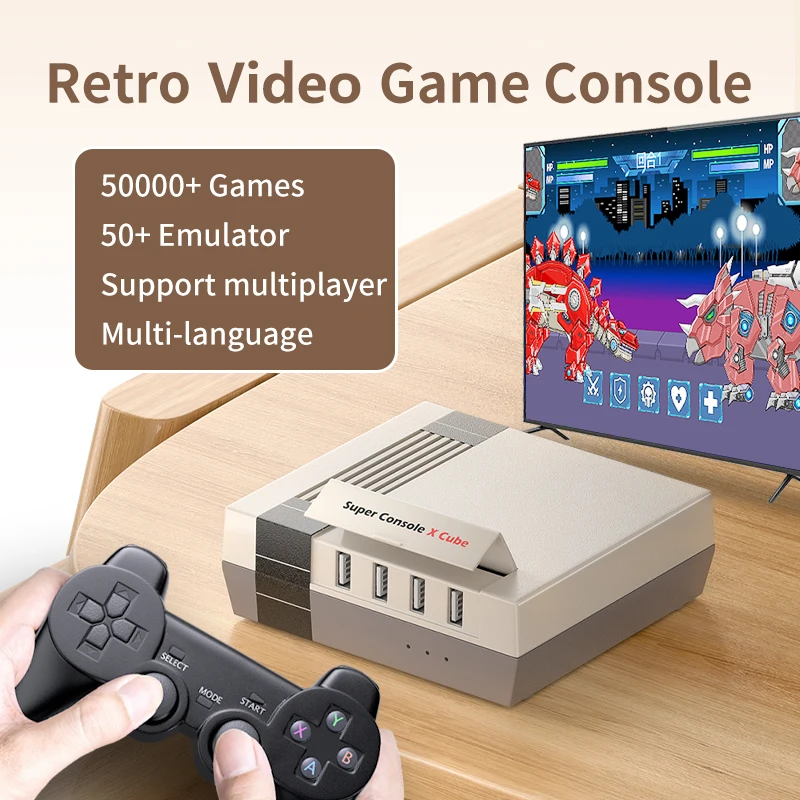 Retro Super Console X Cube Console de Videogame com Joystick, 60000 Jogos 3D  Embutidos para PSP