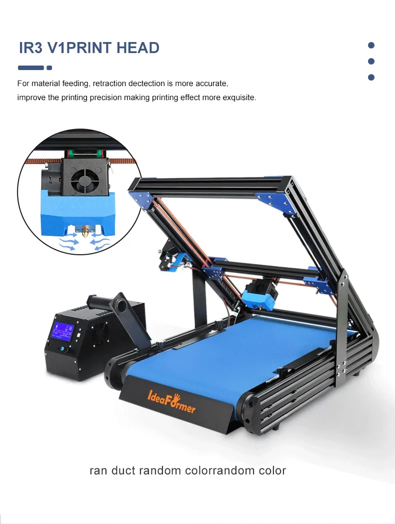 IdeaFormer-3D Metal Extension Bracket For IR3 V1 V2 - Conveyor Belt 3D Printer Extended Roller Kit