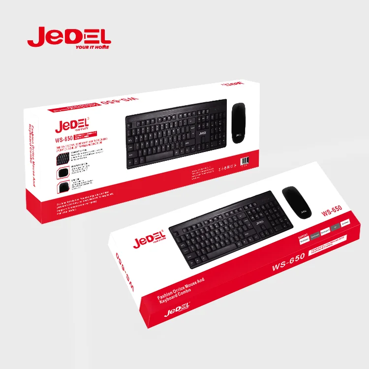 Jedel WS650 Wireless Keyboard Mouse Combo with multimedia keycaps Keyboard Mouse Set Long Battery Life 2.4G Full-Sized 14 H176db030c48546dcae9dbc52645a2f36E