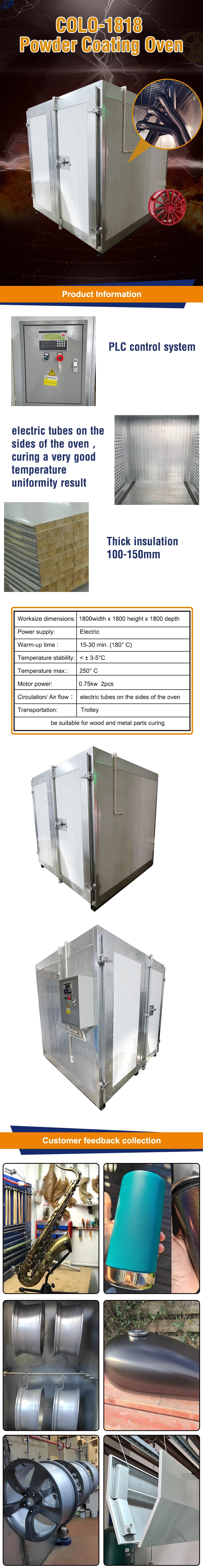 3x3x6 Electric Batch Powder Coating Oven