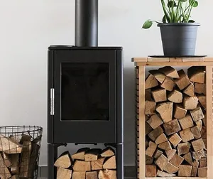 Narrow Wood-burning Fireplace Carbon Steel Oven Built-in Fireplace with Indoor Use Simple Style