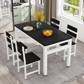 Wholesale Modern Restaurant  Kitchen Table and Chairs Wooden Rectangular Dining Table Set for Home Furniture