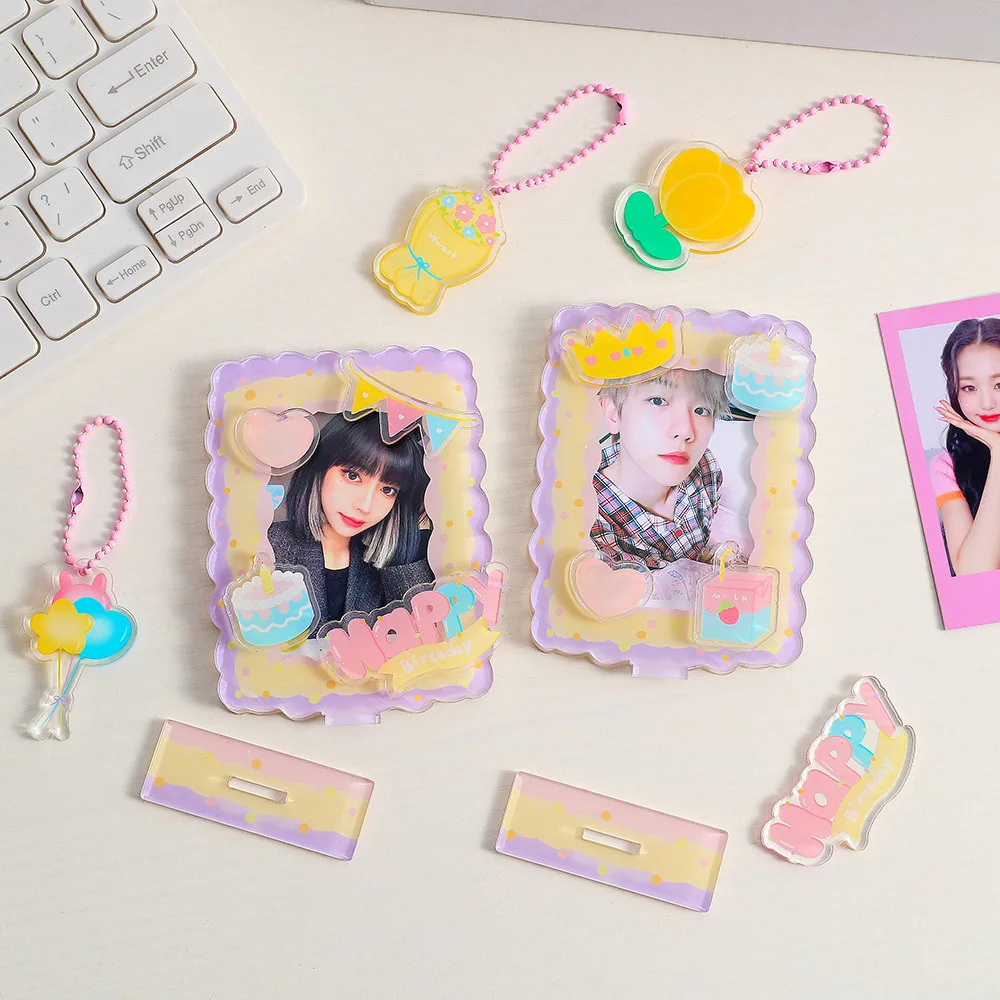 Kpop Photocard Holder Acrylic Card Sleeve Detachable Bracket Photo Frame  for 2*3 Inch Photo