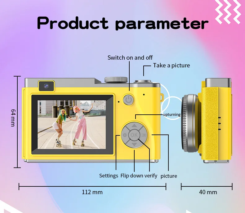 4K Ultra HD Retro Digital Camera with 16X Zoom & Video Recording