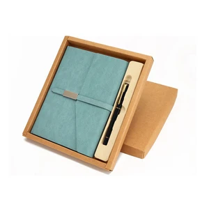 Custom Luxury A5 Business Planner PU Leather Diary Notebooks with Pen Gift Set and Chic