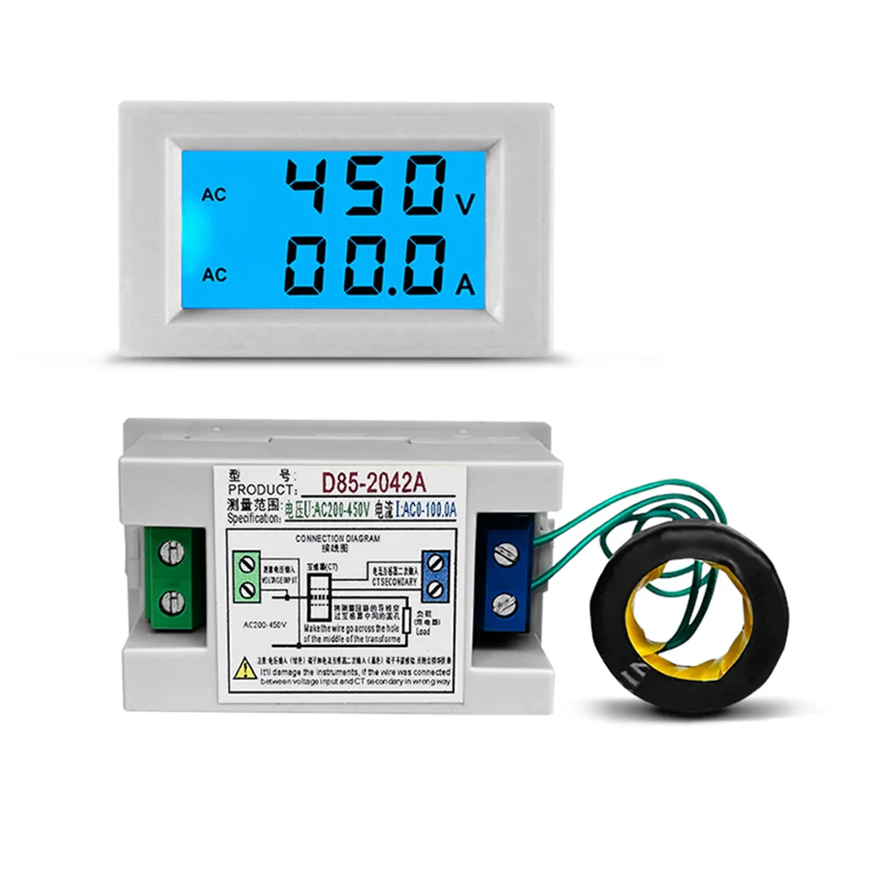 Voltmetro digitale Amperometro Ac 80-300V 0-100A Tensione Misuratore di  corrente Volt Amp Display Voltmetro Amperaggio Multimetro